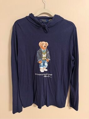 Ralph Lauren Men’s Polo Bear Navy Hoodie Top